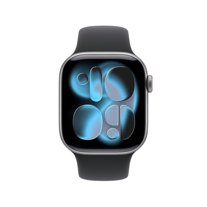 Apple Watch Series 11 Space Grey Aluminium Case with Black Sport Band - Oraxxi